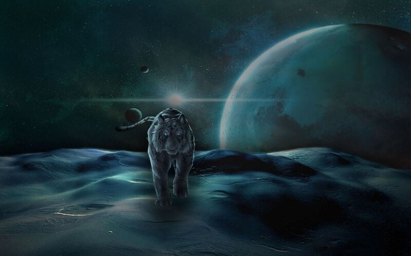 White Tiger on Alien Planet
