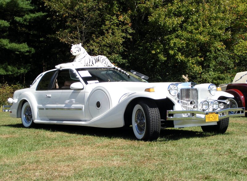 White Tiger on Car