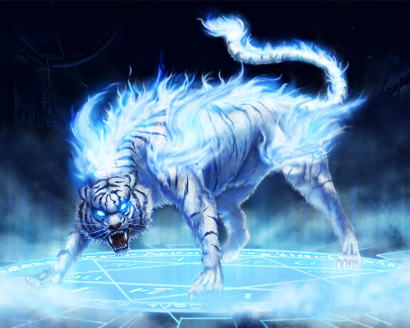 White Tiger with Blue Energy