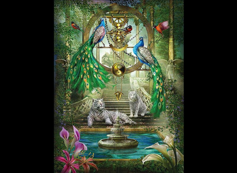 White Tigers and Peacocks