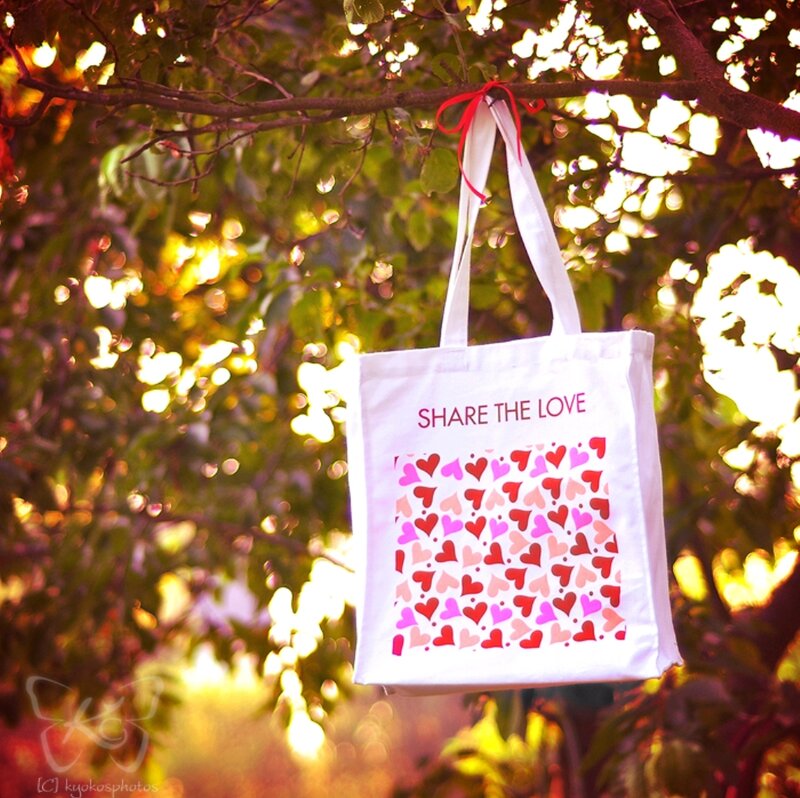 White Tote Bag on Tree