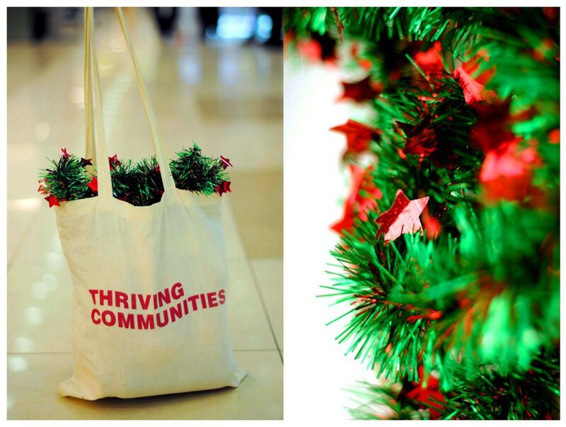 White Tote Bag with Decorations