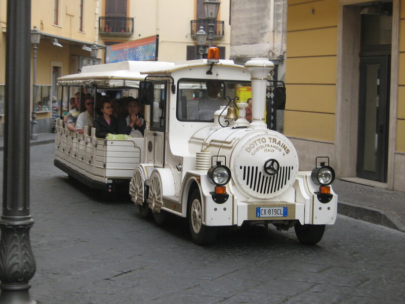 White tour train in Italy
