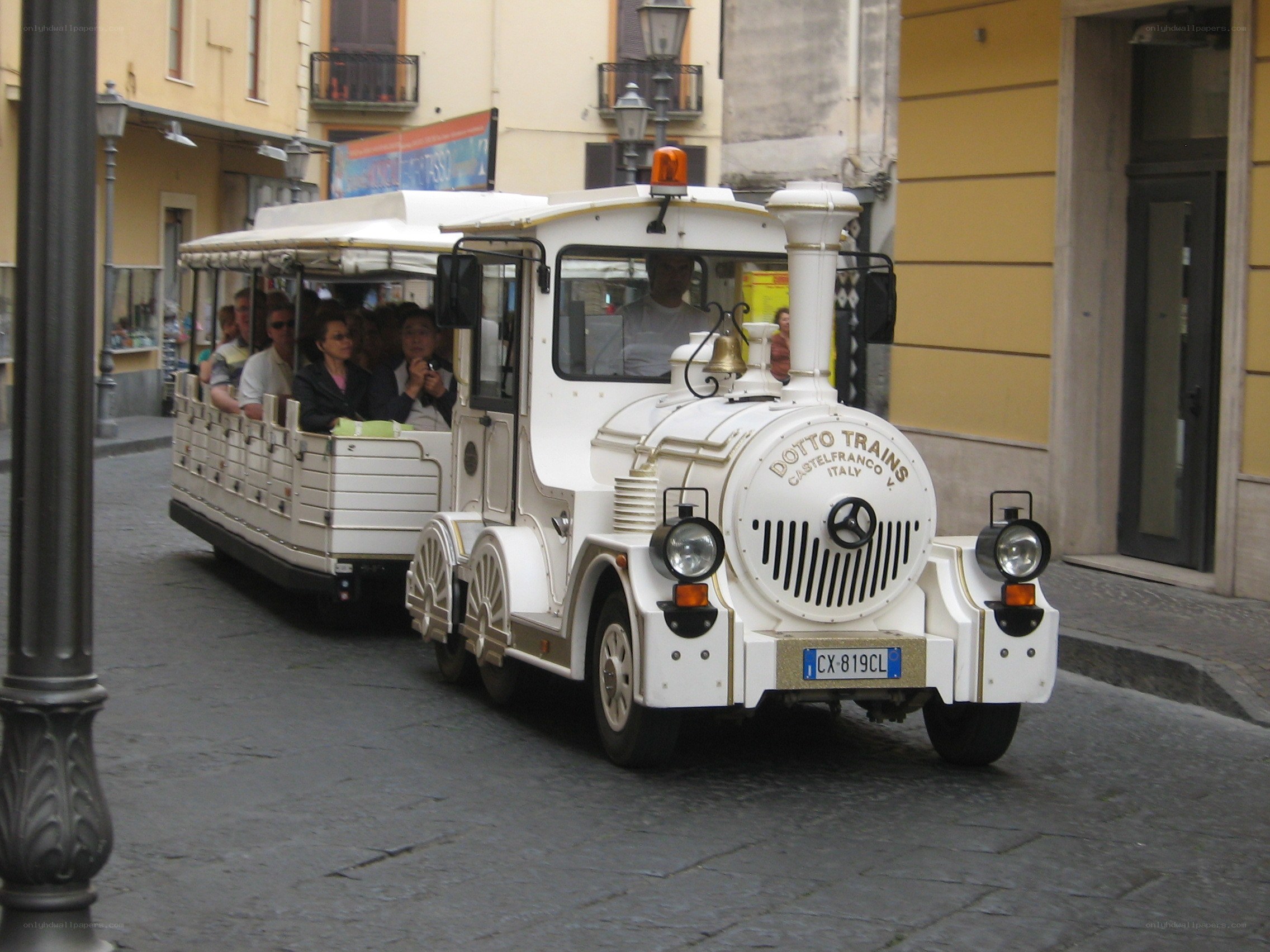 White tour train in Italy