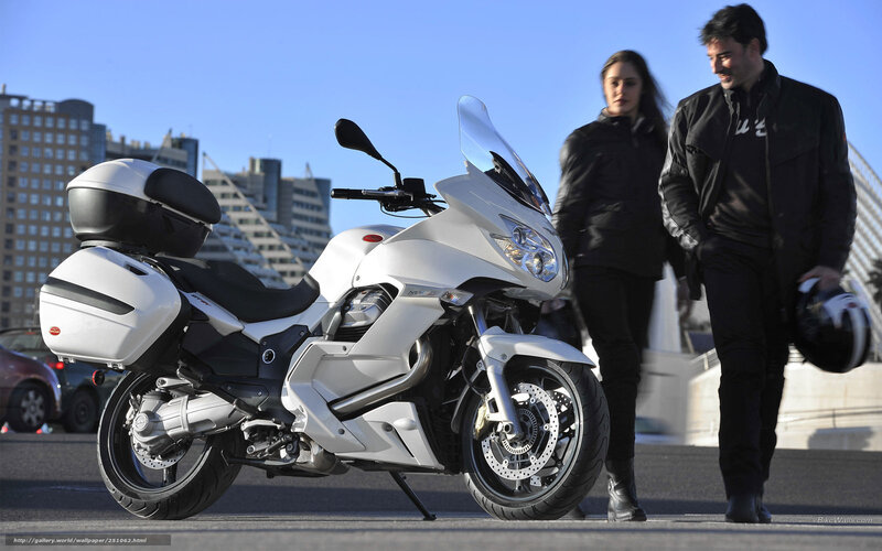 White Touring Motorcycle — Calm, Afternoon