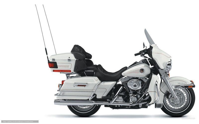 White Touring Motorcycle — Neutral, Photograph, Saddlebags, Windshield