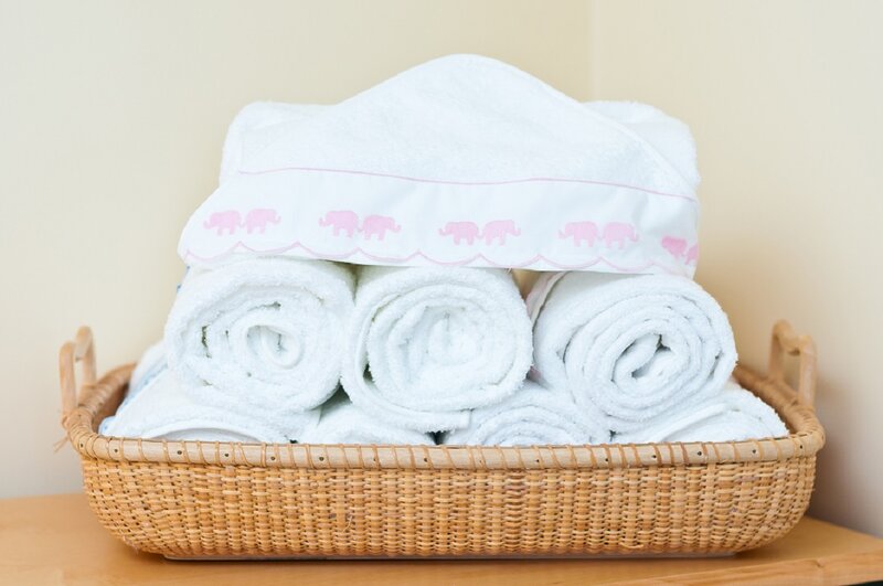 White Towels in Basket
