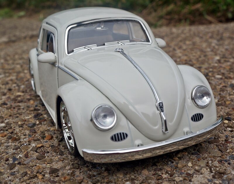 White Toy Beetle Car