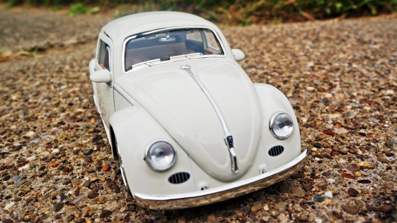 White Toy Car Model