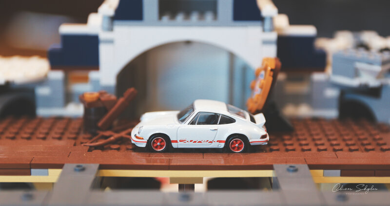 White Toy Car on Track — Calm