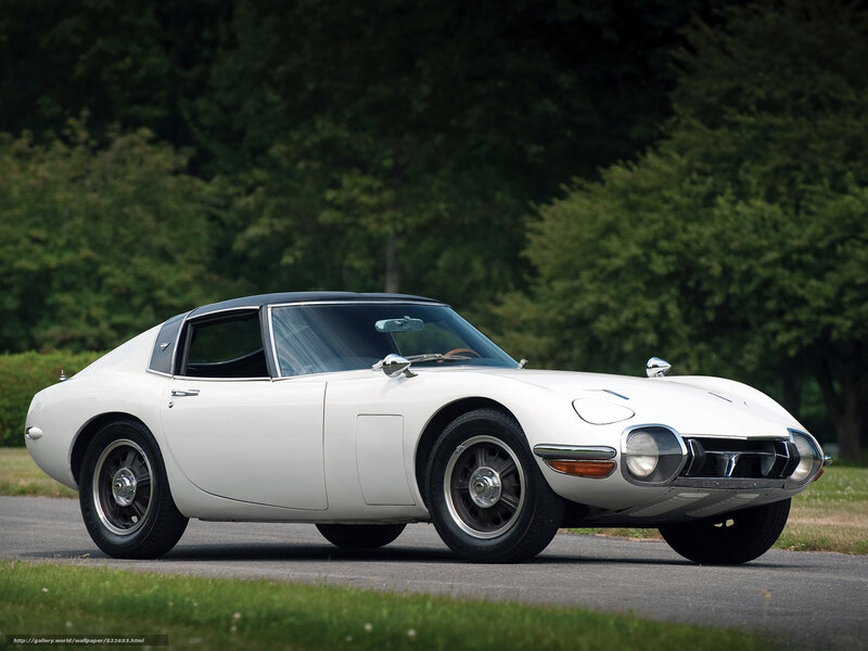White Toyota 2000GT sports car