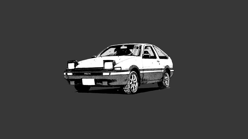White Toyota Ae86 — Black, Neutral
