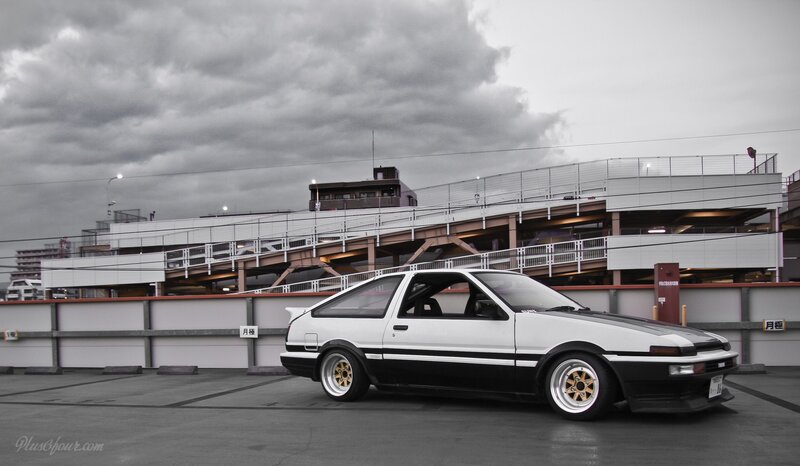 white toyota ae86 on a parking lot