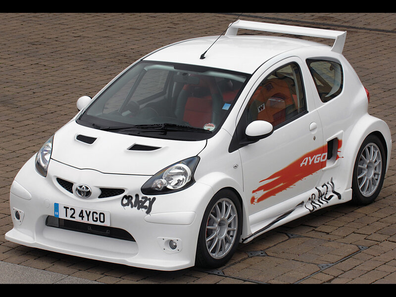 white toyota aygo race car