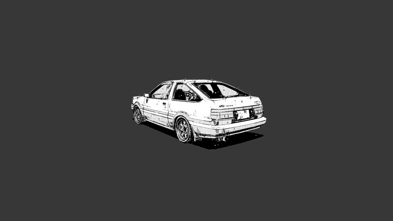 White Toyota Corolla — Black