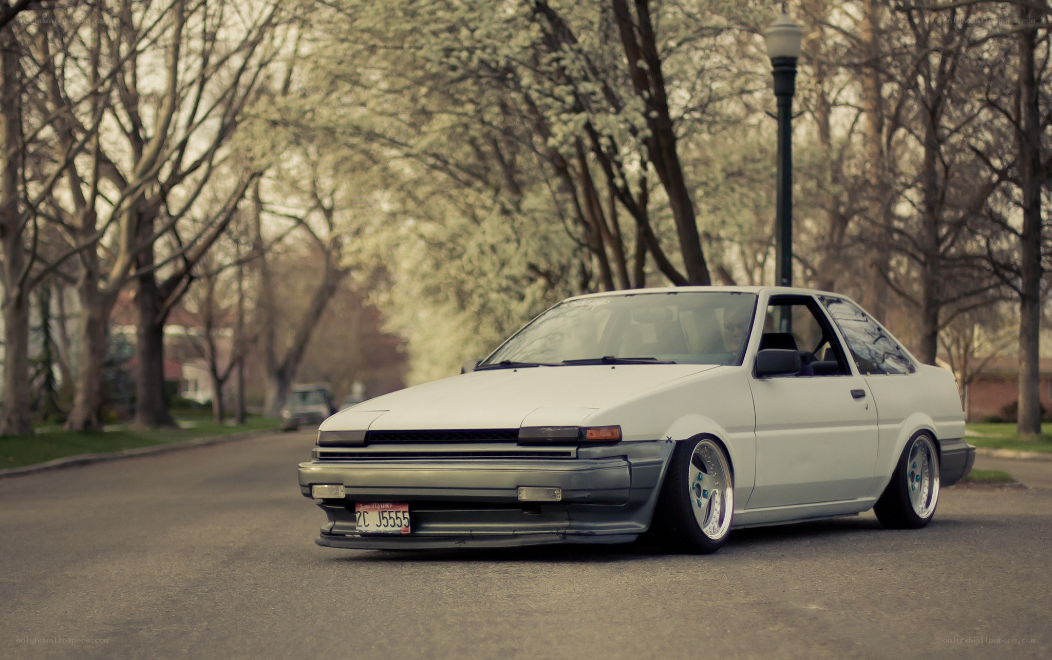 white toyota corolla coupe