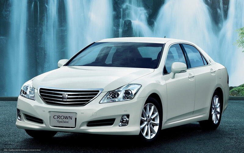 White Toyota Crown sedan