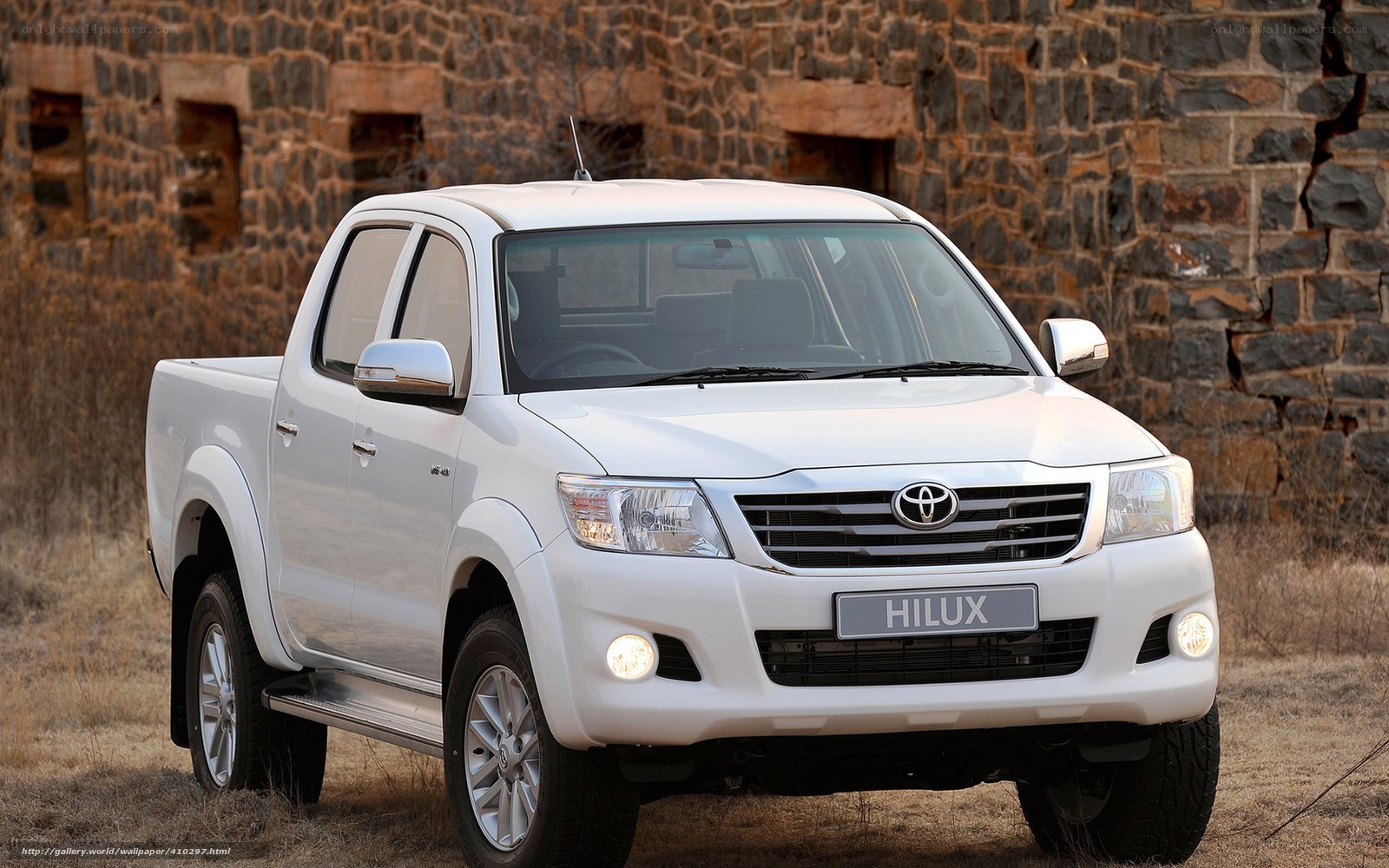 White Toyota Hilux pickup truck