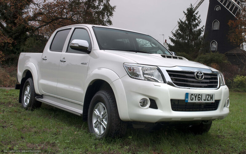 white toyota hilux pickup truck