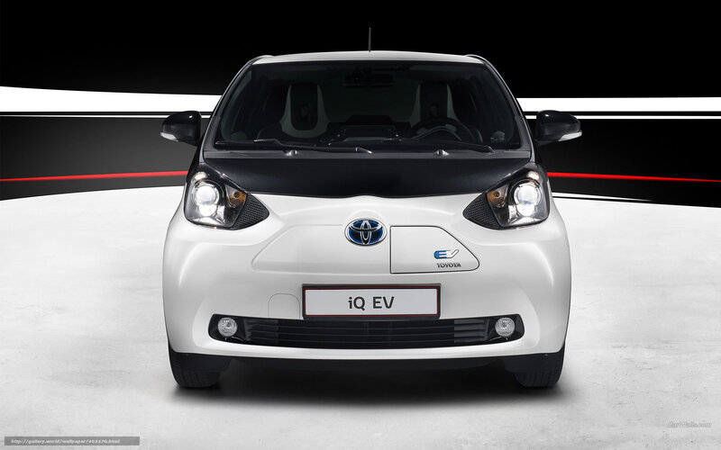 White Toyota iQ EV car