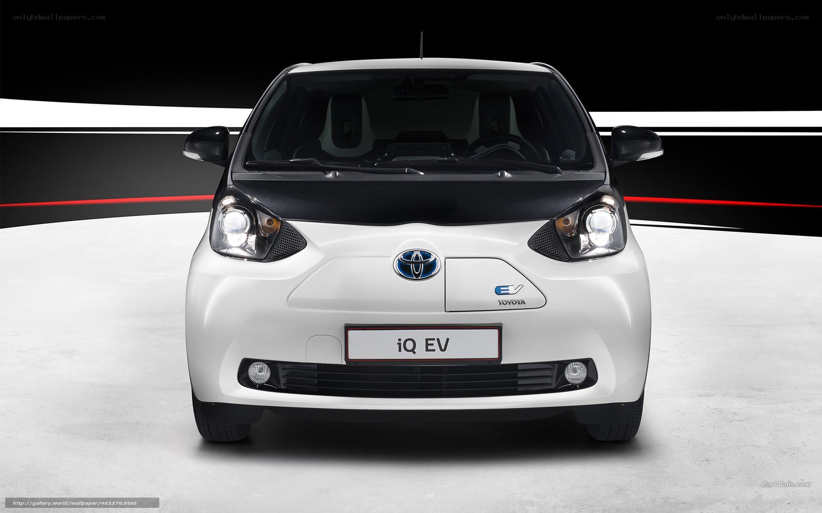 White Toyota iQ EV car