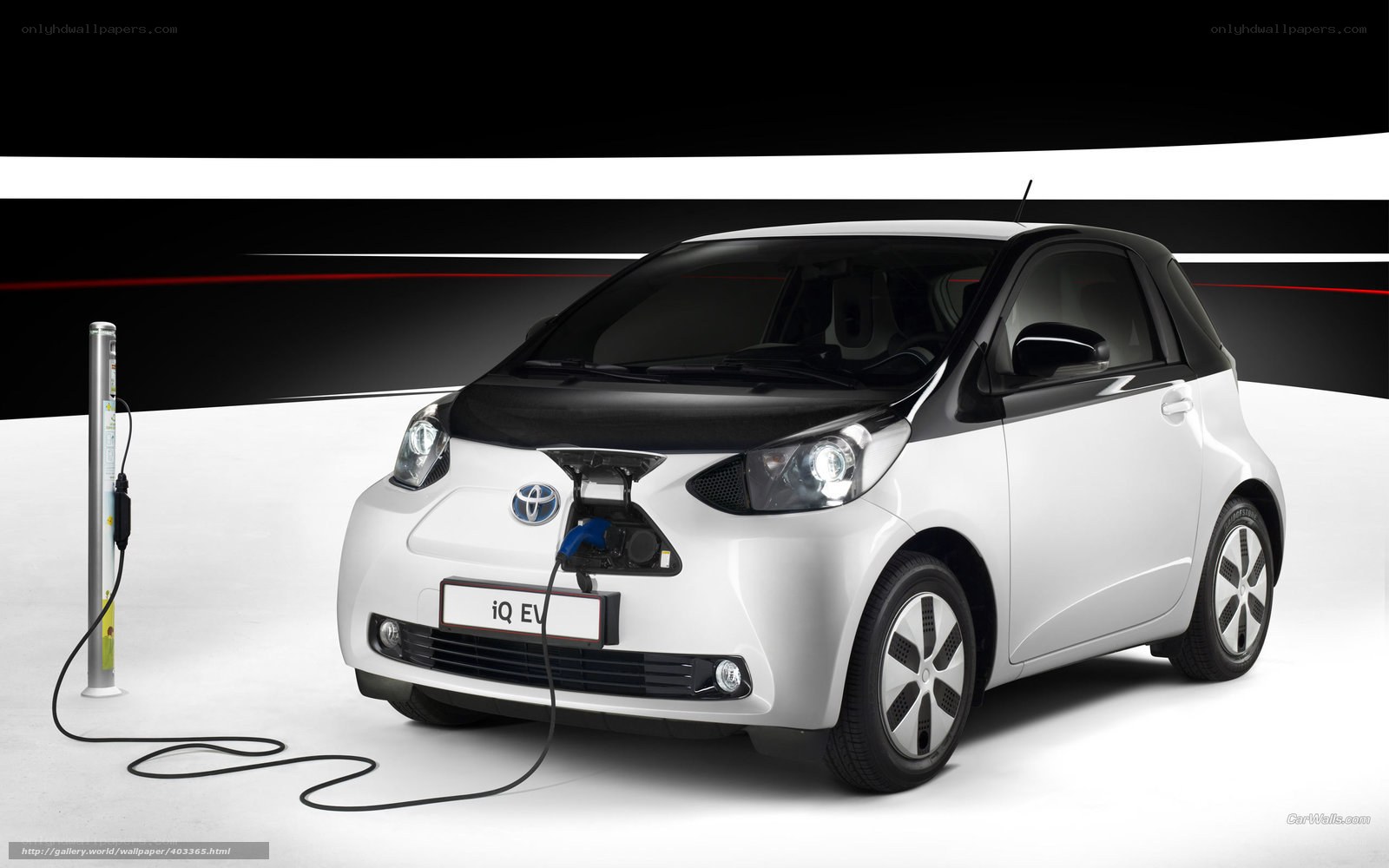 White Toyota iQ EV charging