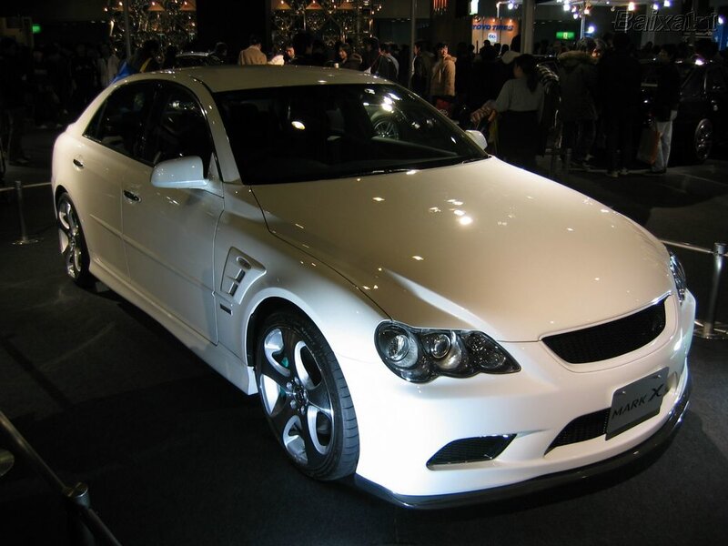 White Toyota Mark X on display