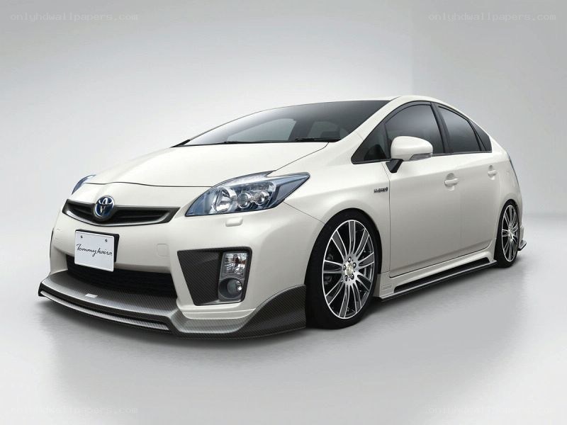 white toyota prius car