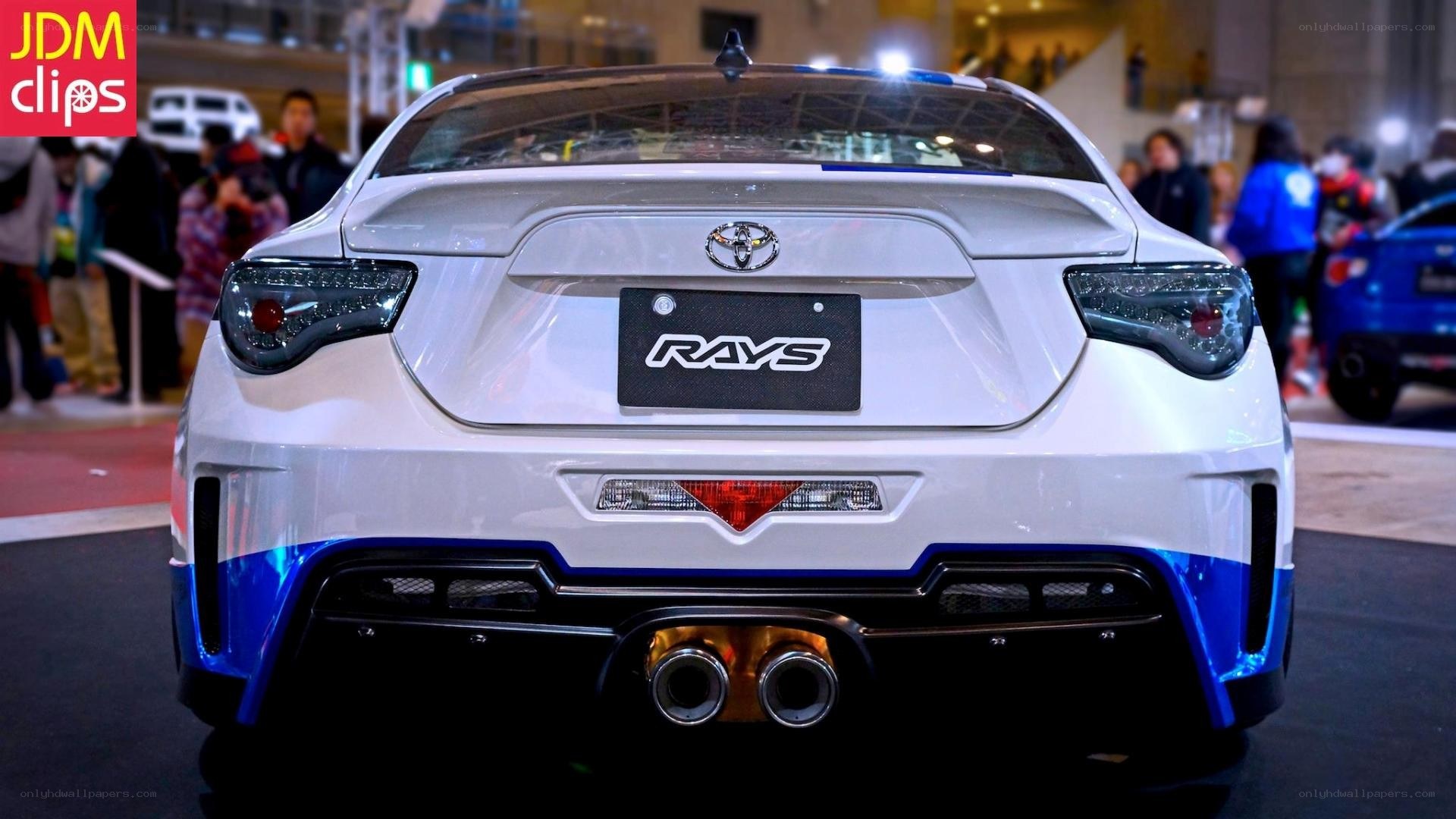 white toyota rays at auto show