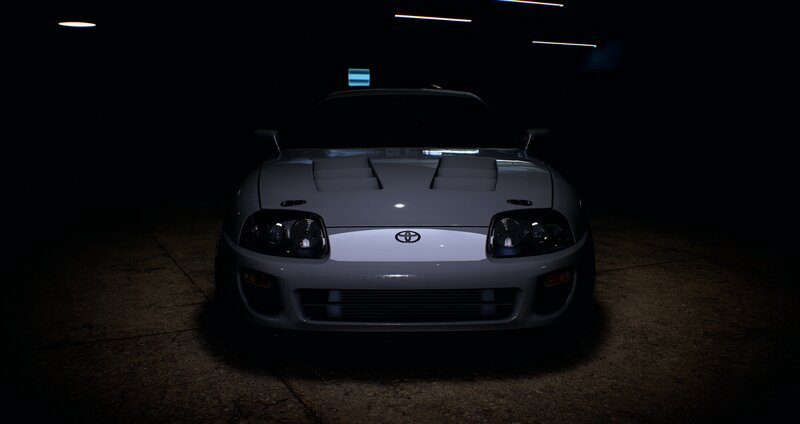 White Toyota Supra — Gray