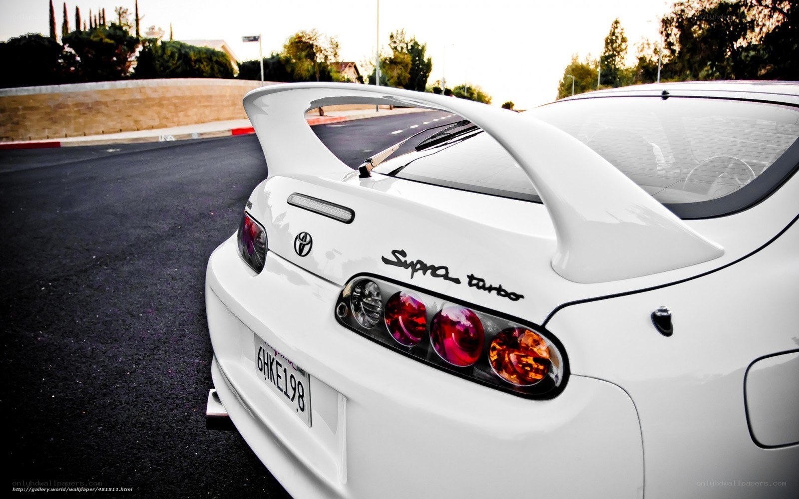 white toyota supra rear view