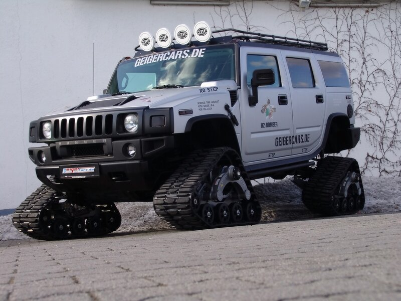 White Tracked Hummer