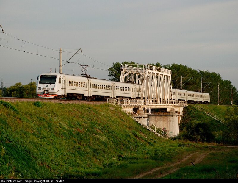 White train on a bridge