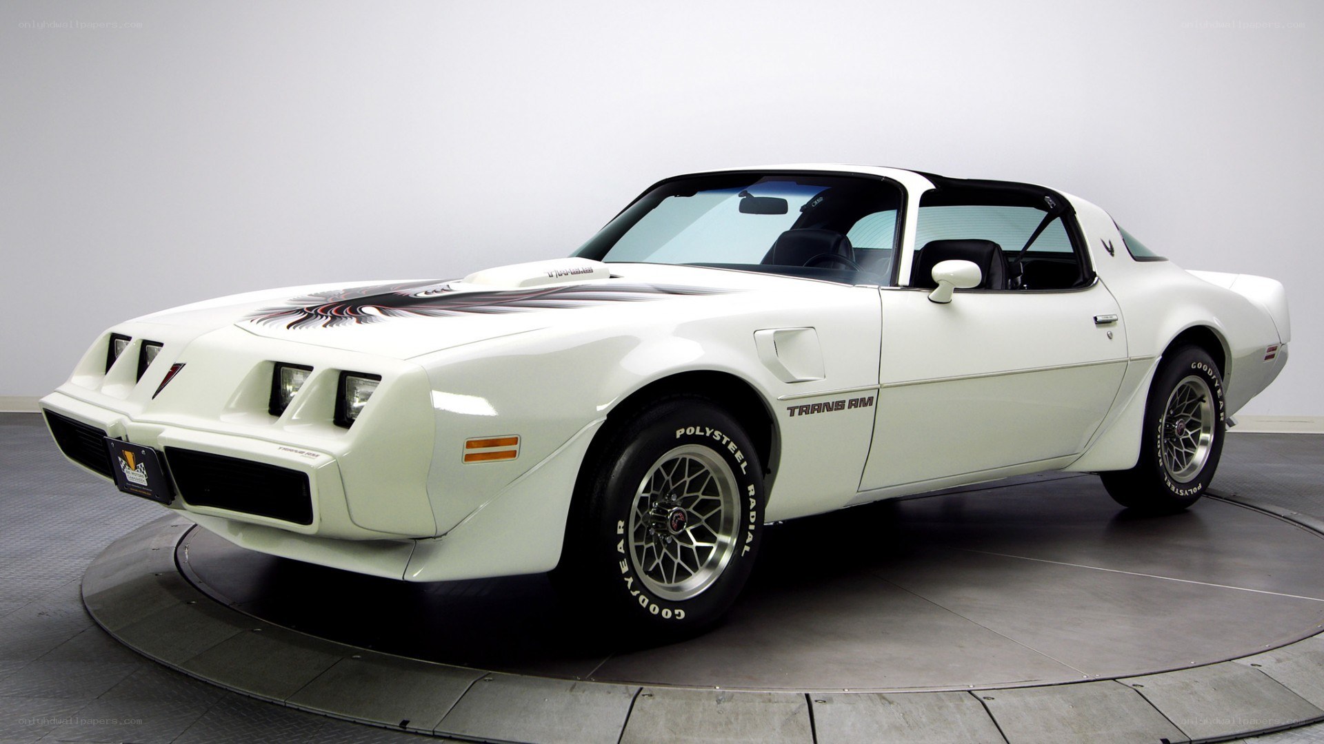 white trans am muscle car