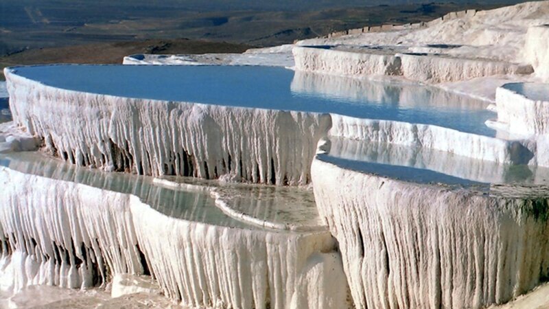 White Travertine Terraces — Serene, Afternoon, Photograph