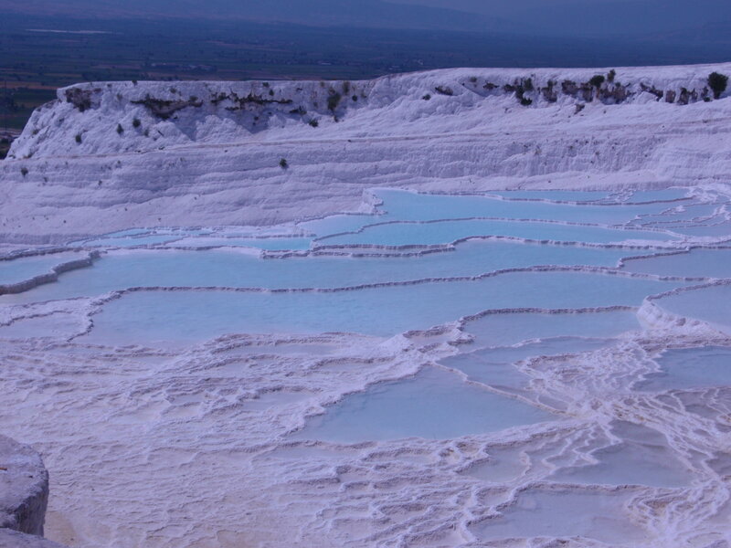 White Travertine Terraces — Serene, Sunset, Photograph