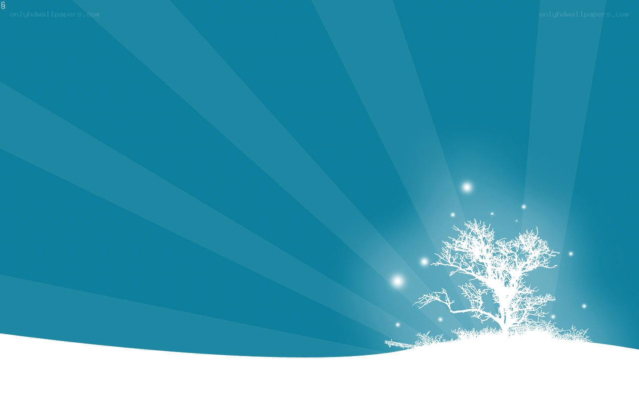 white tree on blue background