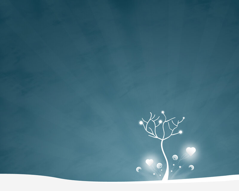 white tree on blue background