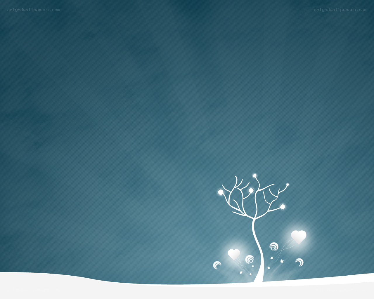 white tree on blue background