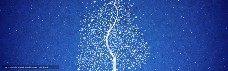 white tree on blue background