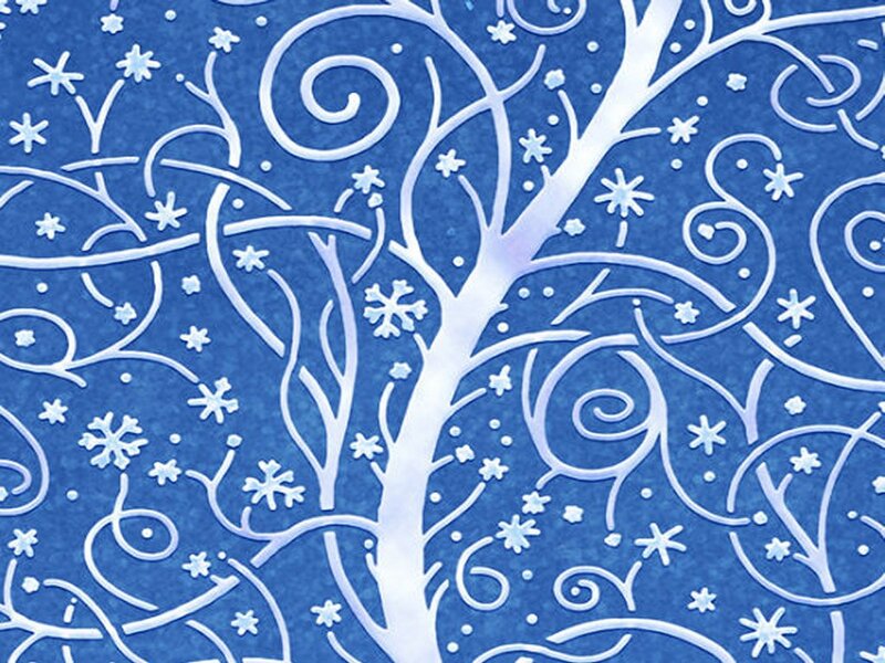 White Tree on Blue