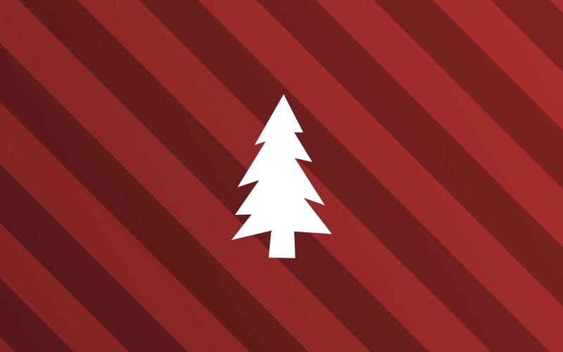 white tree on red stripes