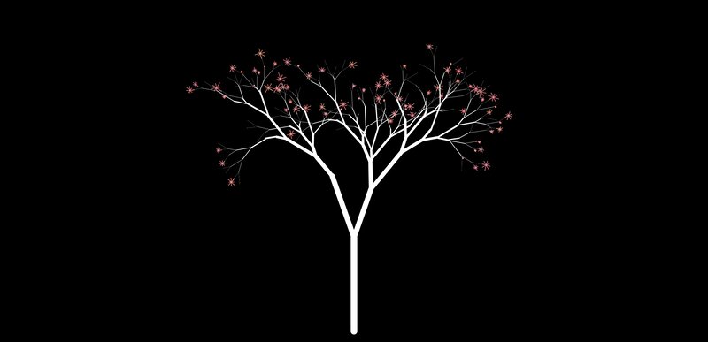White Tree with Pink Flowers