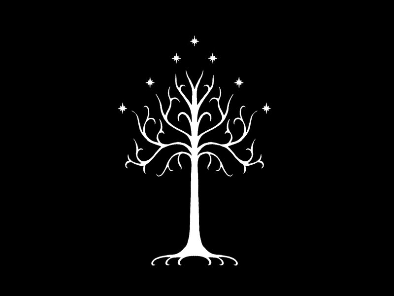 White Tree with Stars — Black
