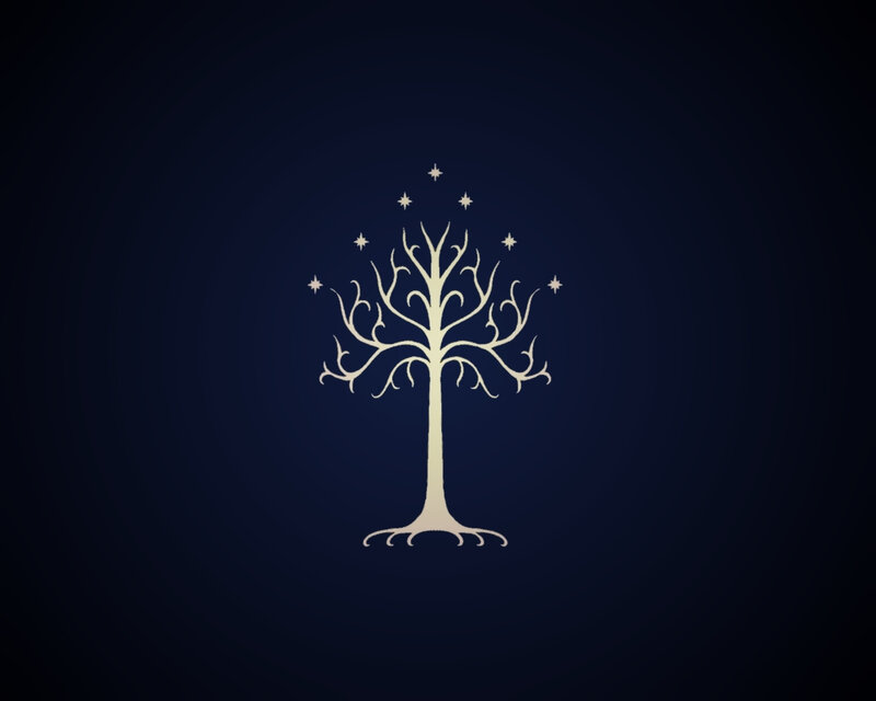 White Tree with Stars — Blue, Serene