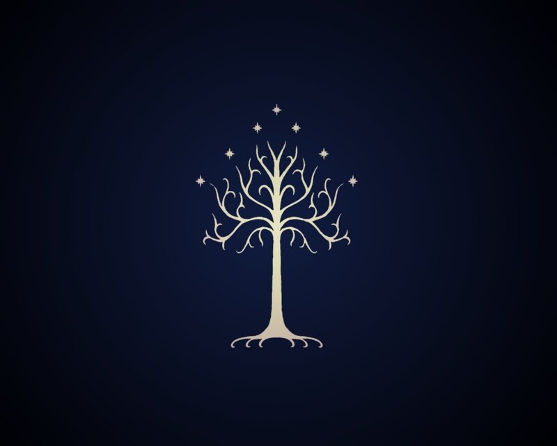 White Tree with Stars — Blue
