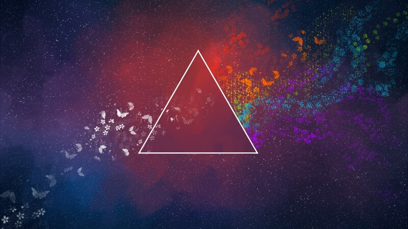 White Triangle in Space — Purple