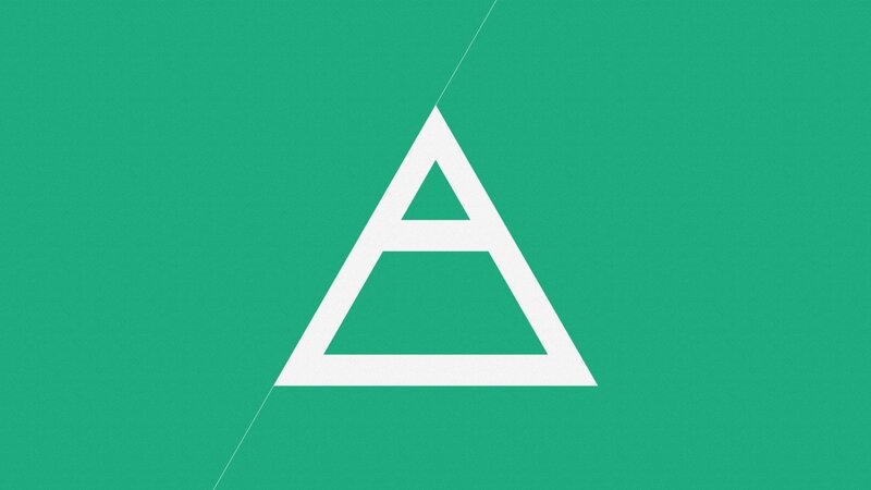 White Triangle Logo — Green