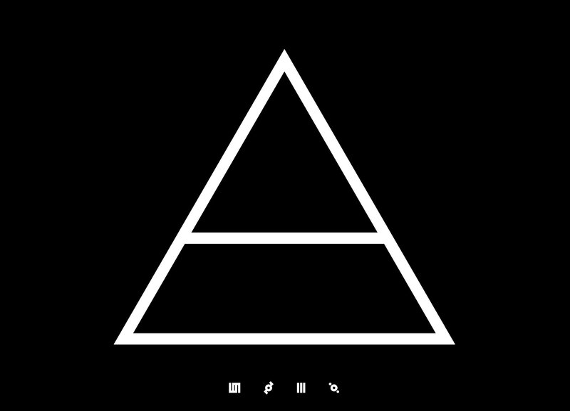 white triangle logo on black
