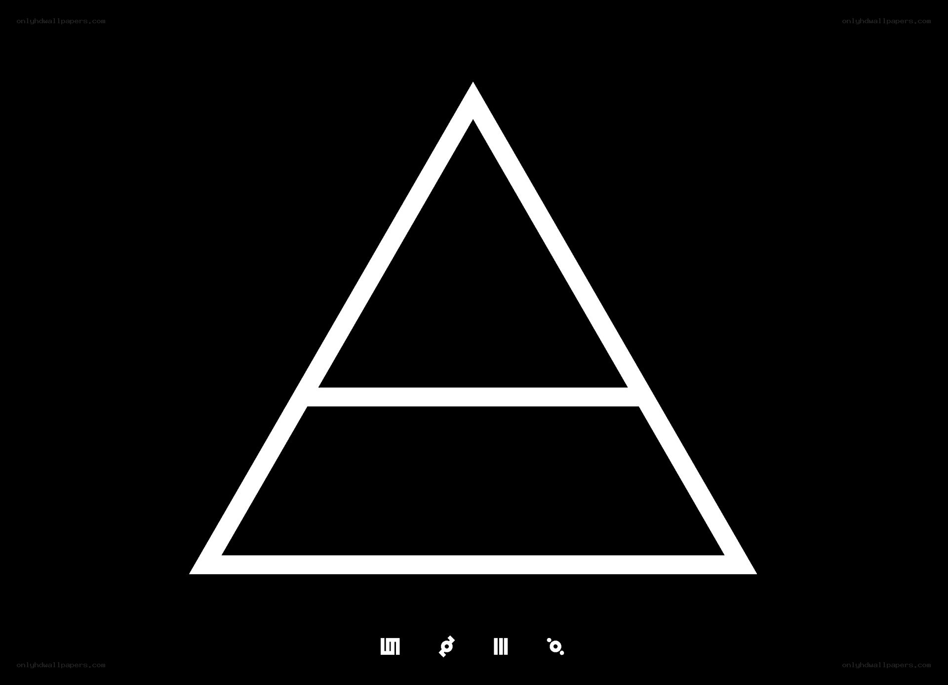 white triangle logo on black